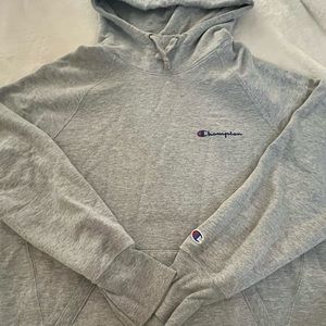 champion hoodie gray size kids large womens small